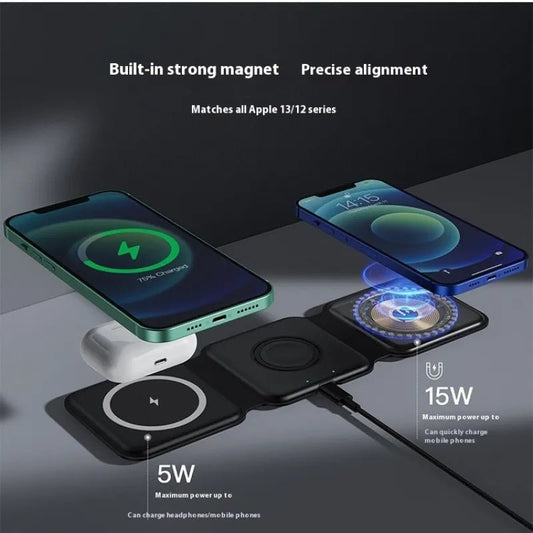 3 In 1 Magnetic Wireless Charging Folding Mobile Phone HolderNIMBRIX