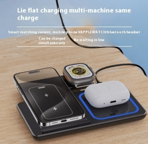 15W 3 In 1 LED Foldable Fast Wireless Charger StandNIMBRIX