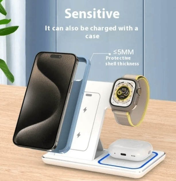 15W 3 In 1 LED Foldable Fast Wireless Charger StandNIMBRIX