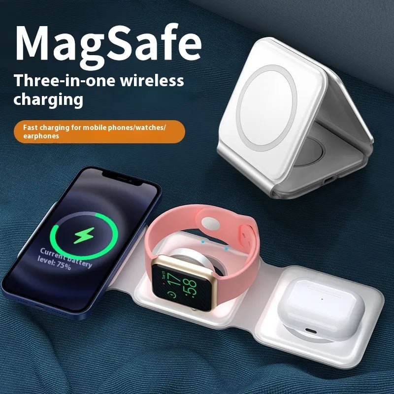 3 In 1 Magnetic Wireless Charging Folding Mobile Phone HolderNIMBRIX