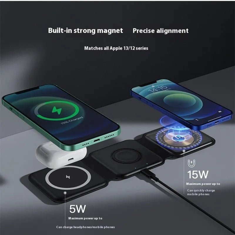 3 In 1 Magnetic Wireless Charging Folding Mobile Phone HolderNIMBRIX