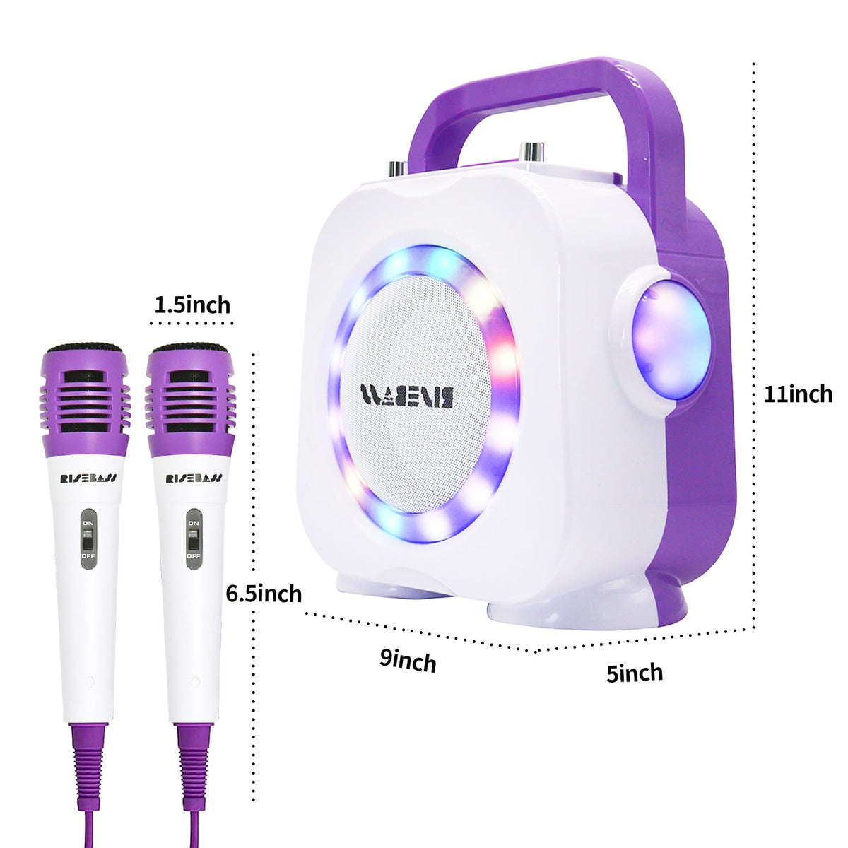 Karaoke Machine for Kids - Bluetooth Speaker with 2 Microphone - Portable Kids Karaoke Machine for Girls and Boys - Birthday Gift for Girls and Boys Ages 2 Years Old and Up.NIMBRIX