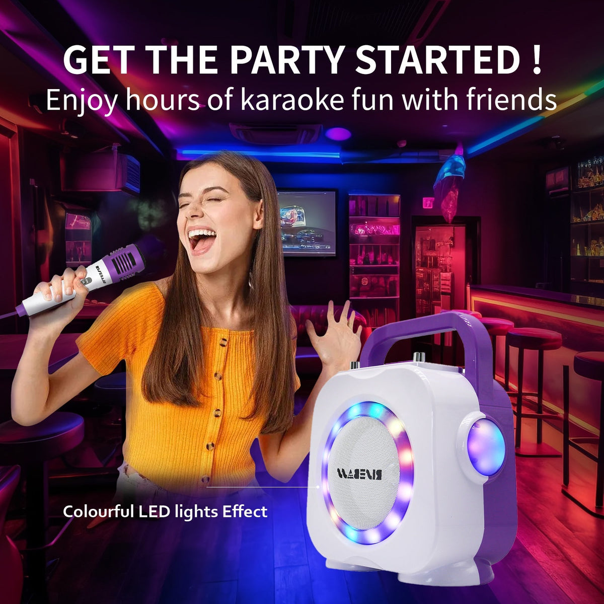 Karaoke Machine for Kids - Bluetooth Speaker with 2 Microphone - Portable Kids Karaoke Machine for Girls and Boys - Birthday Gift for Girls and Boys Ages 2 Years Old and Up.NIMBRIX