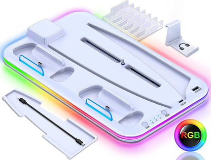 PS5 Charging Dock with RGB Light for Controllers and HeadsetNIMBRIX