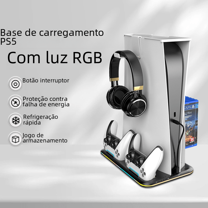 PS5 Charging Dock with RGB Light for Controllers and HeadsetNIMBRIX