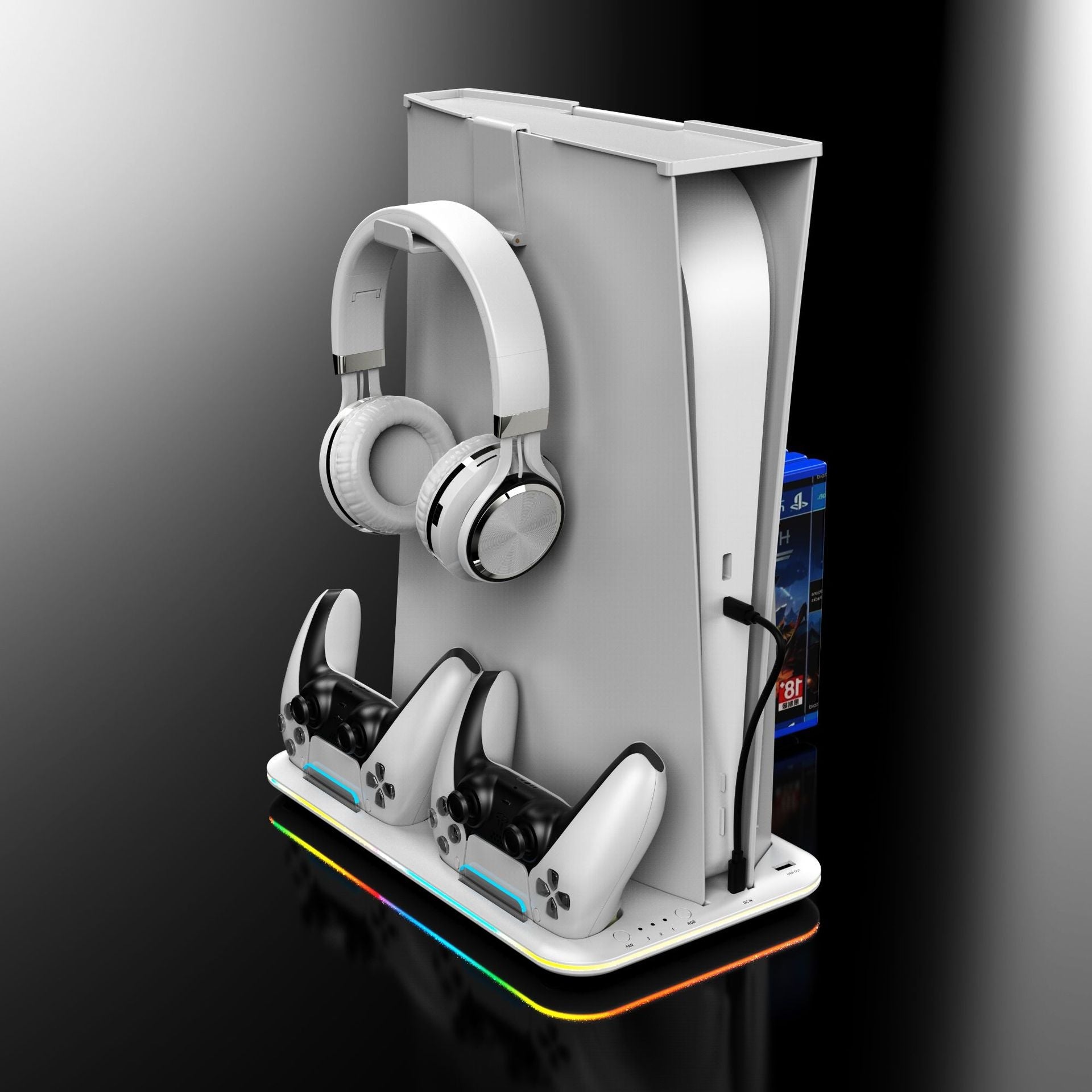PS5 Charging Dock with RGB Light for Controllers and HeadsetNIMBRIX