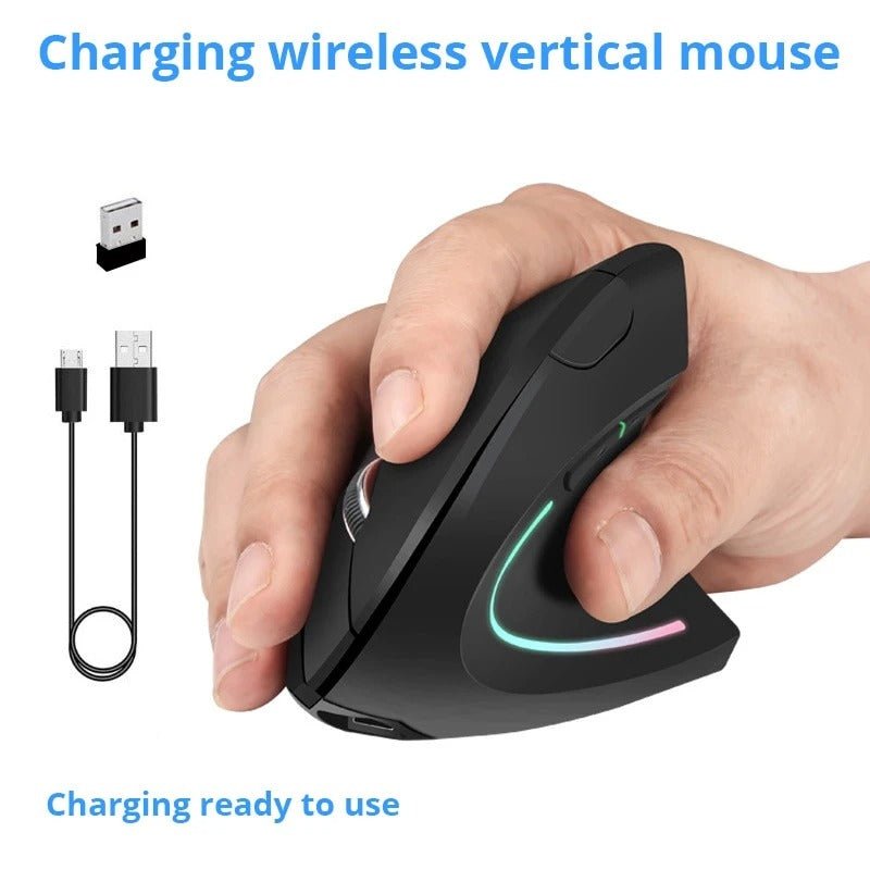 Wireless 2.4G Vertical Right - Hand Charging MouseNIMBRIX